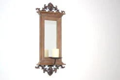 Wandspiegel Mit Kerzenhalter Waldi In Braun