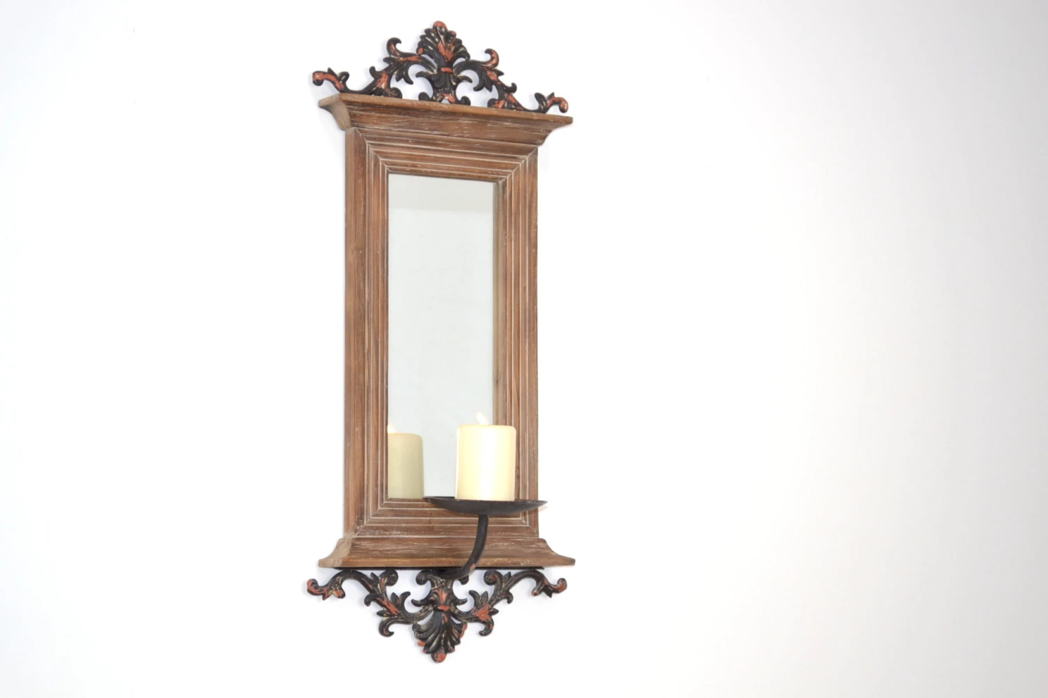 Wandspiegel Mit Kerzenhalter Waldi In Braun 3 Wandspiegel Mit Kerzenhalter Waldi In Braun