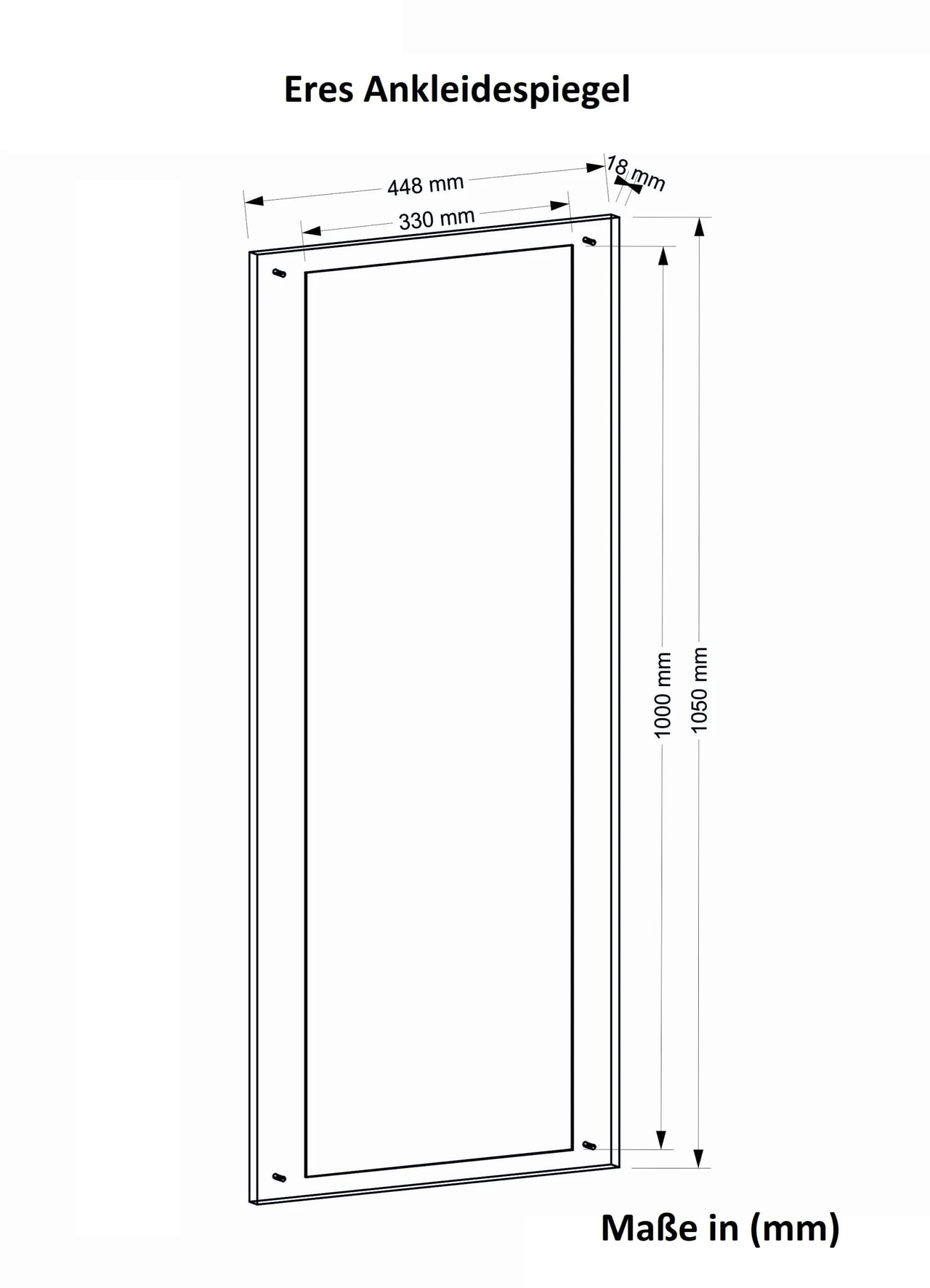 Ankleidespiegel Eres Weiß 6 Ankleidespiegel Eres Weiß – Bild 4