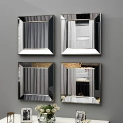 Spiegel Abel 4er 40x40cm Silber -Heimdekoration moebel17 spiegel abel 4er 40x40cm silber 2