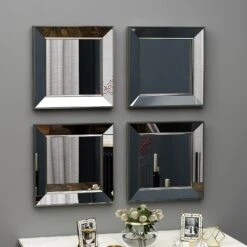 Spiegel Abel 4er 40x40cm Silber -Heimdekoration moebel17 spiegel abel 4er 40x40cm silber 3