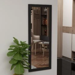 Spiegel Omilo 40x105cm Matt Schwarz -Heimdekoration moebel17 spiegel omilo 40x105cm matt schwarz 1