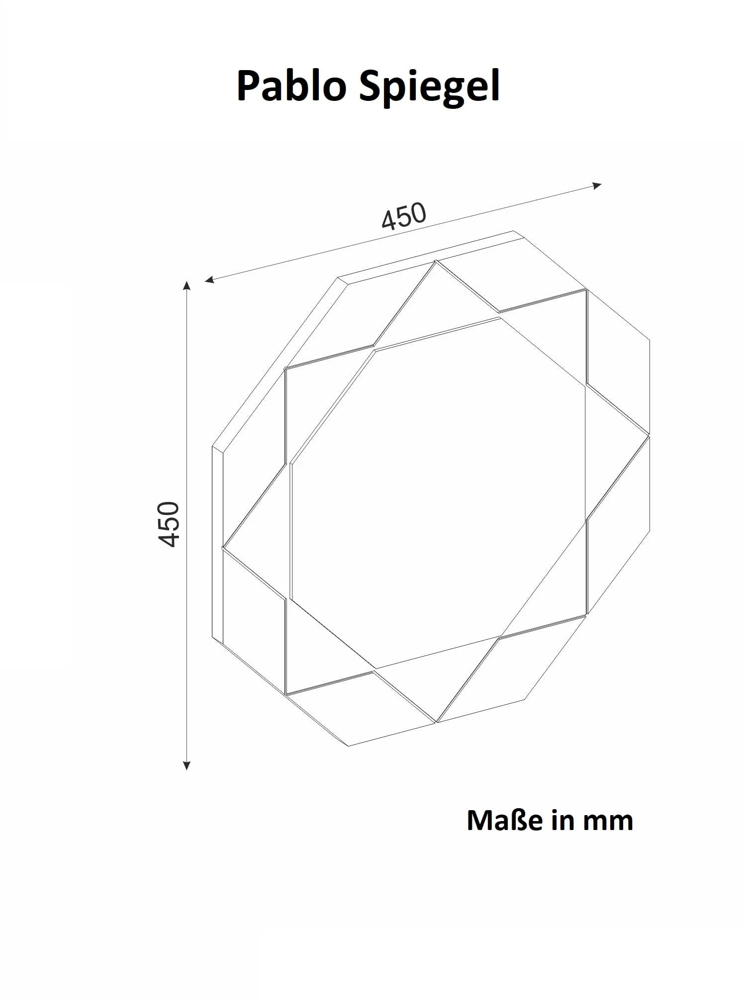 Spiegel Pablo 45x45cm Walnuss 7 Spiegel Pablo 45x45cm Walnuss – Bild 6