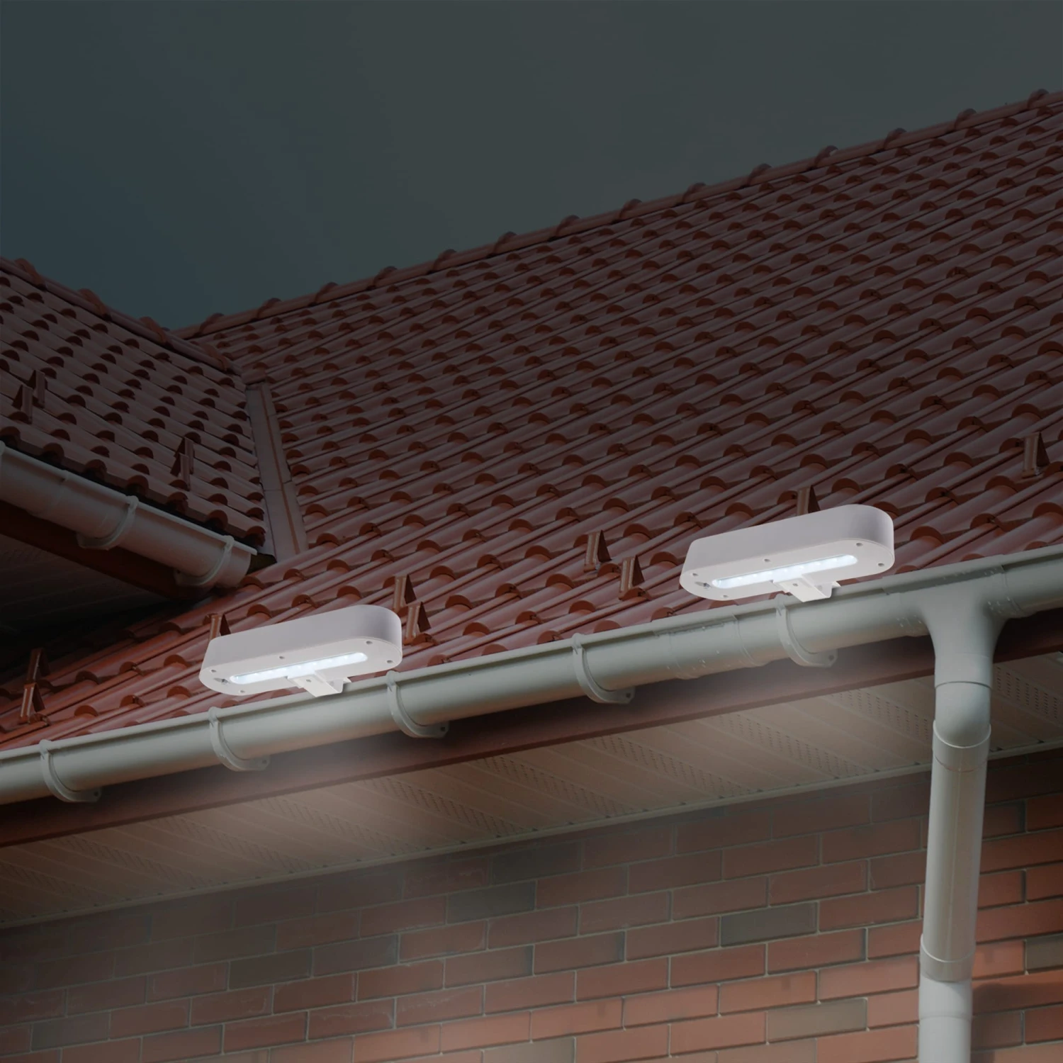 LED 2er-Set Dachrinnenleuchte Mit Solar In Weiß 7 LED 2er-Set Dachrinnenleuchte Mit Solar In Weiß – Bild 5