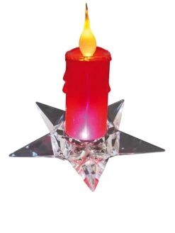 LED-Kerze "Stern" In Rot - (H)16 Cm