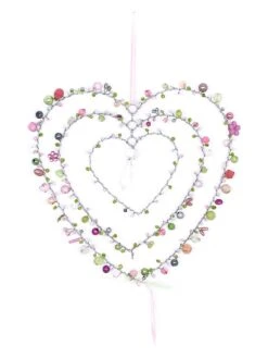 Dekohänger "Herz 7 Berry" In Bunt - (B)20 X (H)22 Cm