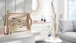 Deko-Tablett Fische, Natur/Blau -Heimdekoration pureday deko tablett fische natur blau 2