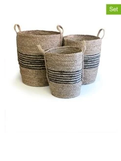 2er-Set: Aufbewahrungskörbe "Makati" In Hellbraun - 2x 3 Stück