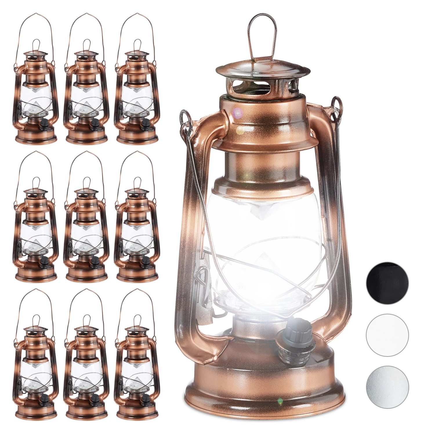 10x Sturmlaterne LED In Kupfer 3 10x Sturmlaterne LED In Kupfer