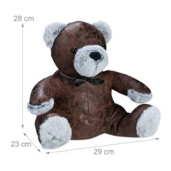 2x Türstopper "Bär" In Braun/Grau -Heimdekoration relaxdays 2x turstopper bar in braun grau 3