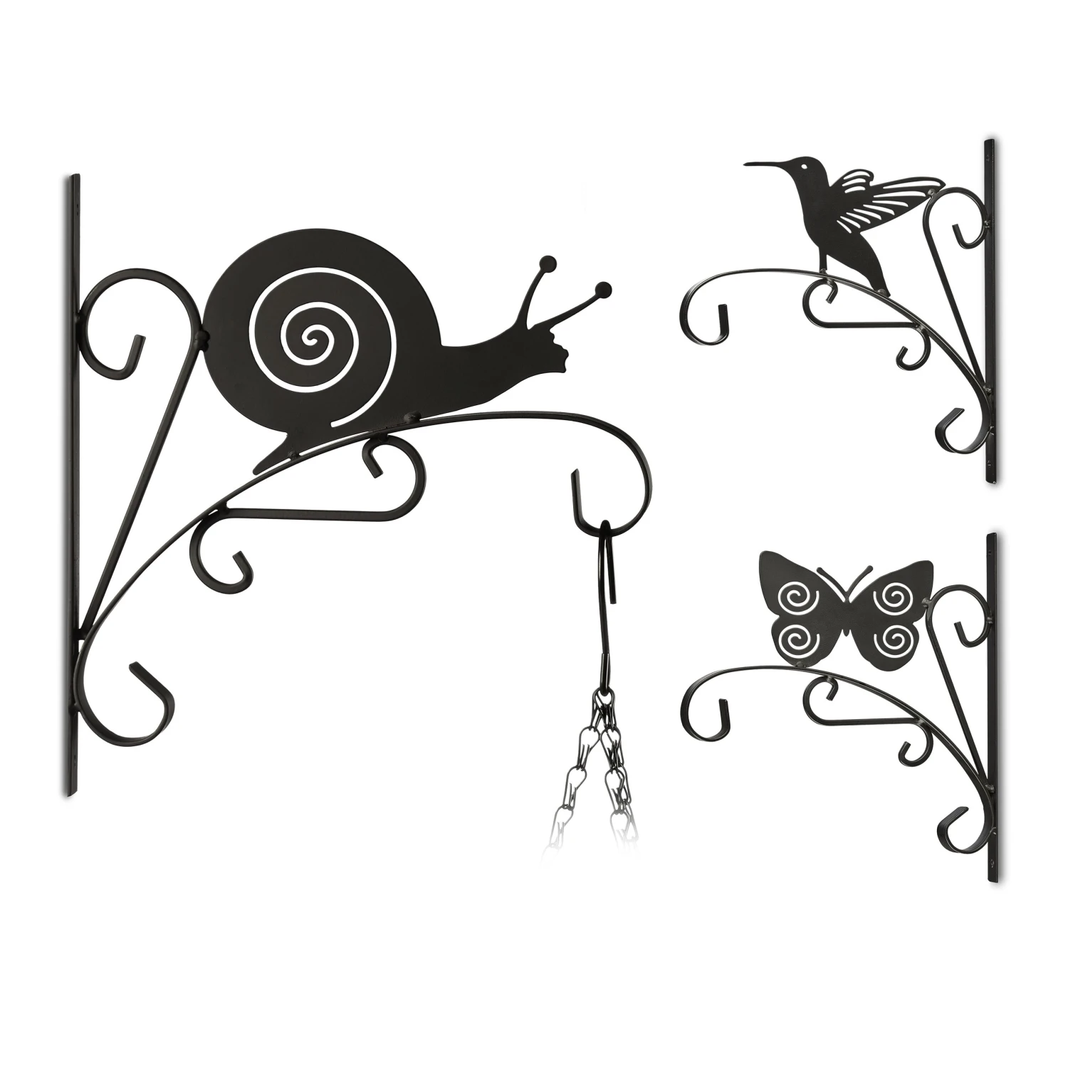 3x Blumenhaken "Tiere" In Schwarz 7 3x Blumenhaken "Tiere" In Schwarz – Bild 5