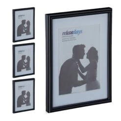4 X Bilderrahmen In Schwarz - 13 X 18 Cm -Heimdekoration relaxdays 4 x bilderrahmen in schwarz 13 x 18 cm 7