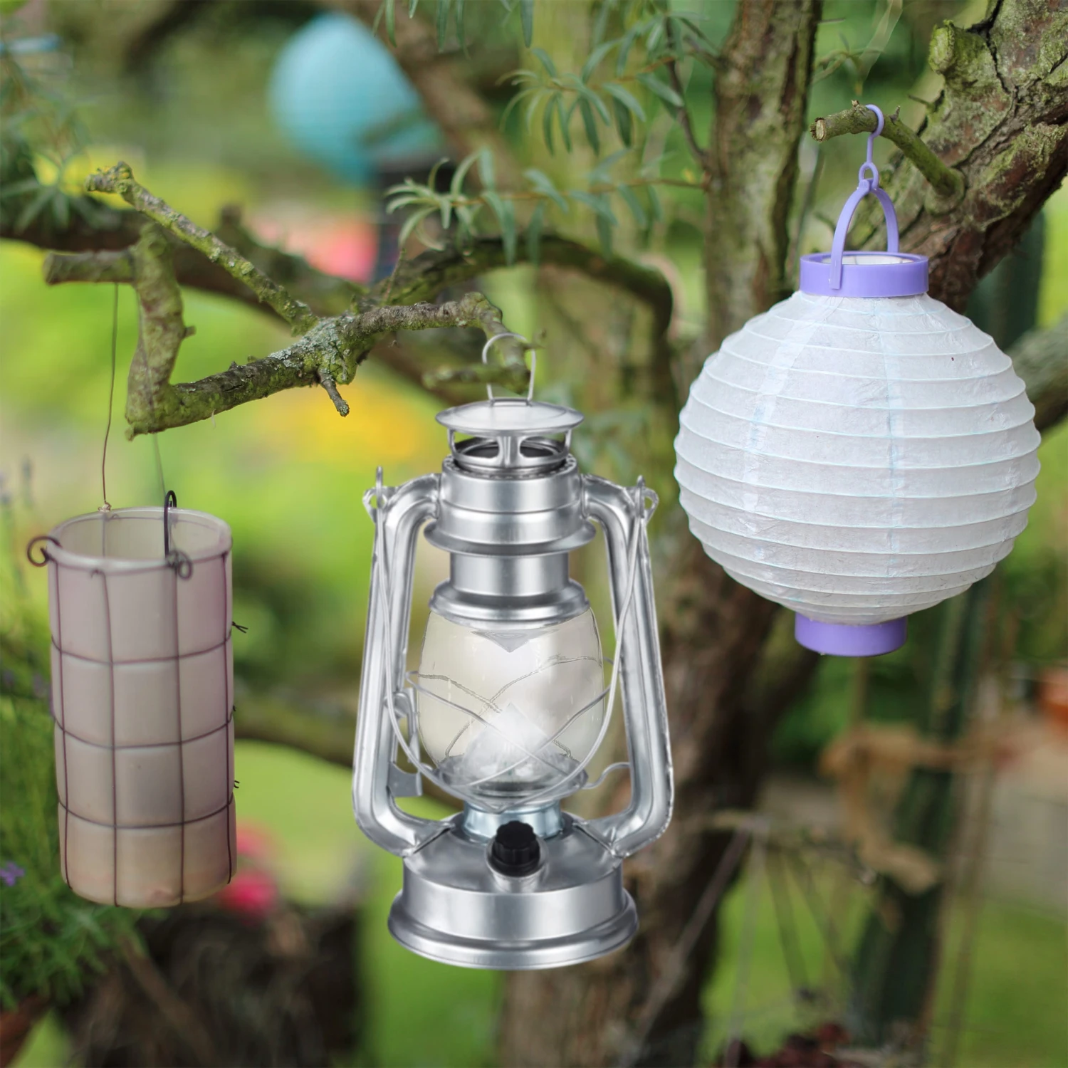 4x Sturmlaterne LED In Silber 4 4x Sturmlaterne LED In Silber – Bild 2