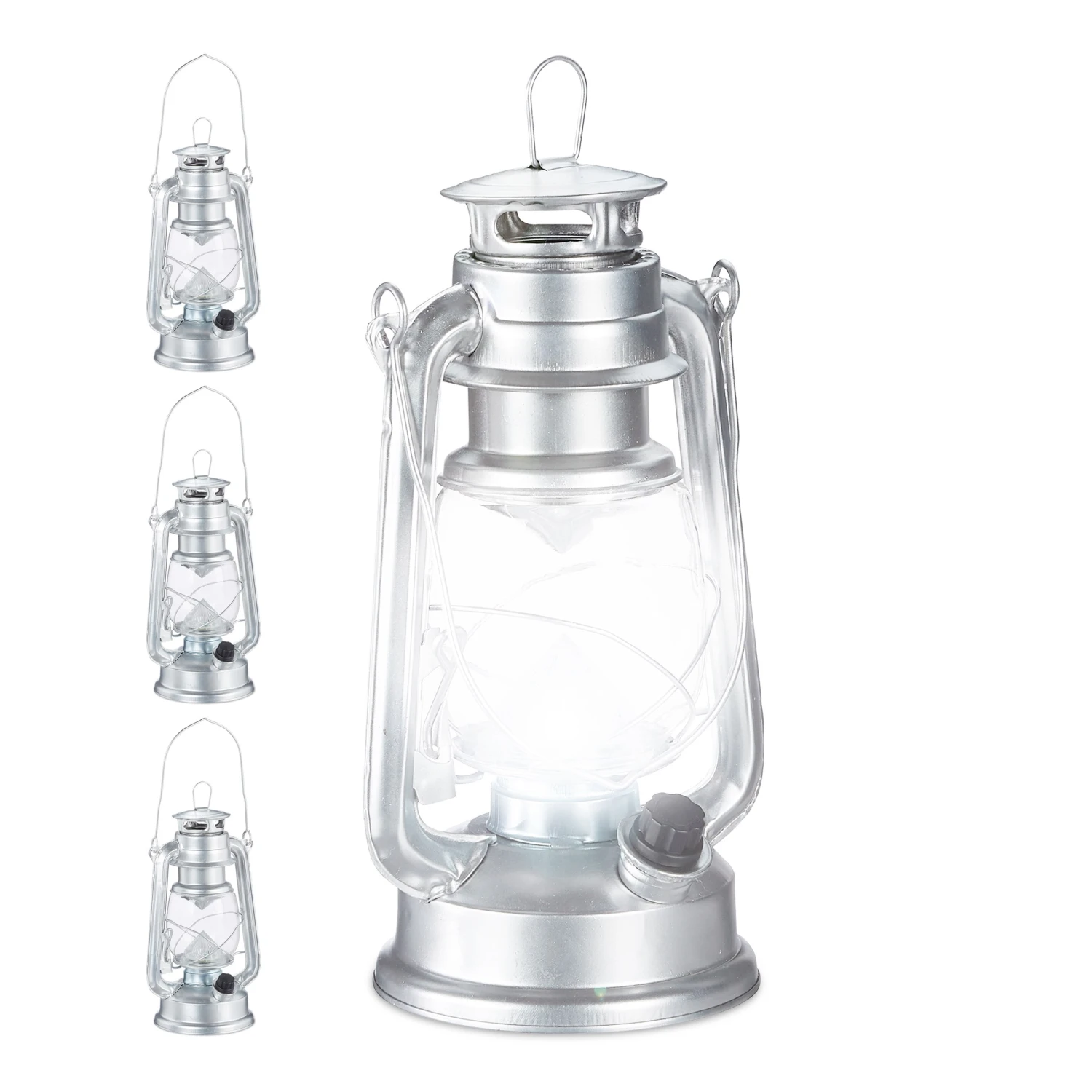 4x Sturmlaterne LED In Silber 3 4x Sturmlaterne LED In Silber