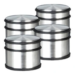 4x Türstopper "Edelstahl" In Silber