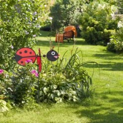 4x Windrad In Rot/Schwarz - (B)36,5 X (H)76,5 X (T)51,5 Cm -Heimdekoration relaxdays 4x windrad in rot schwarz b 36 5 x h 76 5 x t 51 5 cm 4