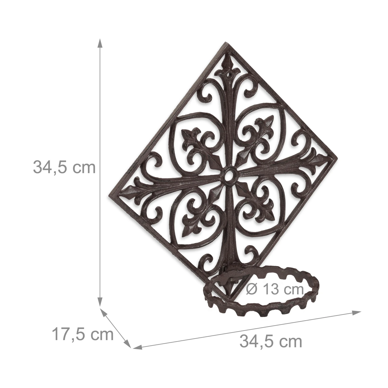 5 X Blumenhalter In Dunkelbraun - Ø 13 Cm 6 5 X Blumenhalter In Dunkelbraun - Ø 13 Cm – Bild 4