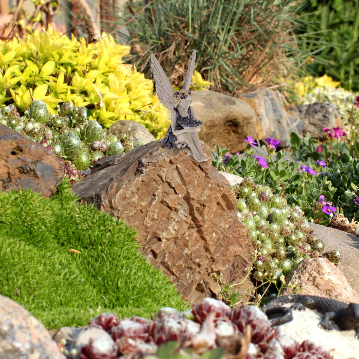 Garten Fee In Blau/ Beige 4 Garten Fee In Blau/ Beige – Bild 2