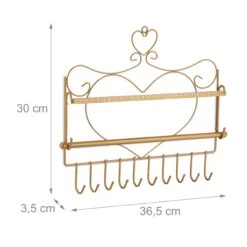 Schmuckhalter In Gold - (B)36,5x (H)30 X (T)3,5 Cm -Heimdekoration relaxdays schmuckhalter in gold b 36 5x h 30 x t 3 5 cm 3