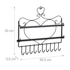 Schmuckhalter In Schwarz - (B)36,5x (H)30 X (T)3,5 Cm -Heimdekoration relaxdays schmuckhalter in schwarz b 36 5x h 30 x t 3 5 cm 3