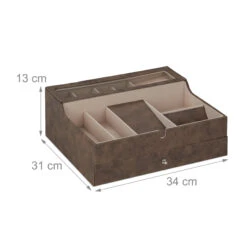 Schmuckkästchen In Braun - (B)34 X (H)13 X (T)31 Cm -Heimdekoration relaxdays schmuckkastchen in braun b 34 x h 13 x t 31 cm 3
