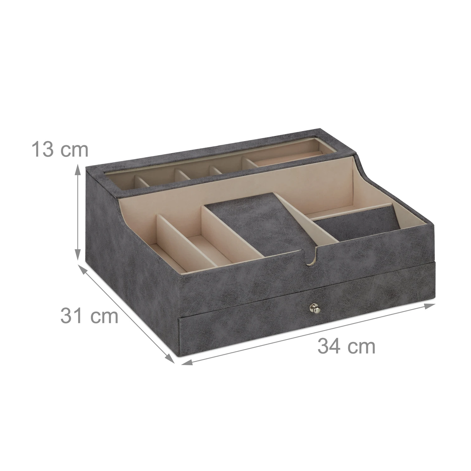 Schmuckkästchen In Grau - (B)34 X (H)13 X (T)31 Cm 6 Schmuckkästchen In Grau - (B)34 X (H)13 X (T)31 Cm – Bild 4