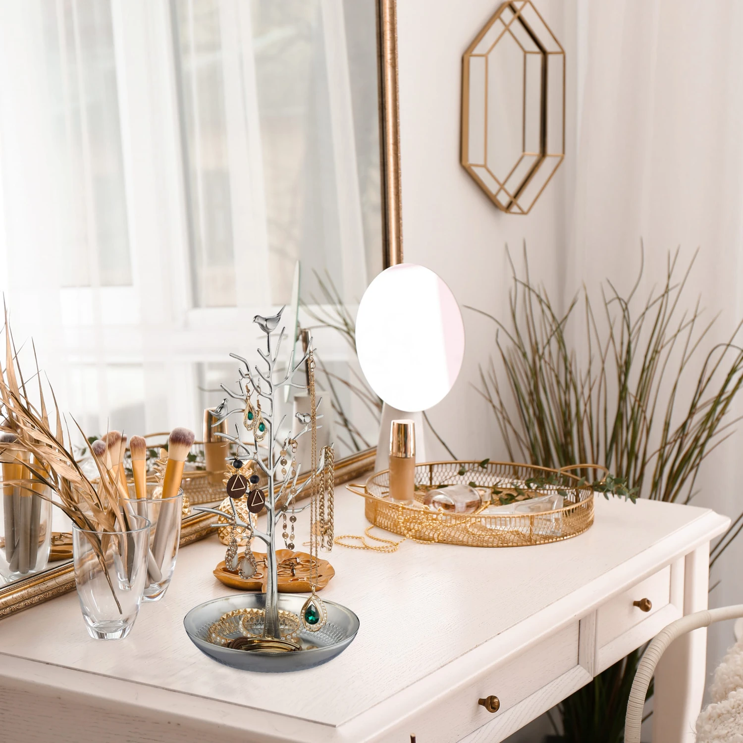 Schmuckständer "Baum" In Silber 3 Schmuckständer "Baum" In Silber