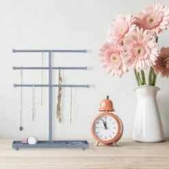 Schmuckständer In Silber - (B)31 X (H)40 X (T)11 Cm -Heimdekoration relaxdays schmuckstander in silber b 31 x h 40 x t 11 cm 1