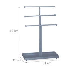 Schmuckständer In Silber - (B)31 X (H)40 X (T)11 Cm -Heimdekoration relaxdays schmuckstander in silber b 31 x h 40 x t 11 cm 3