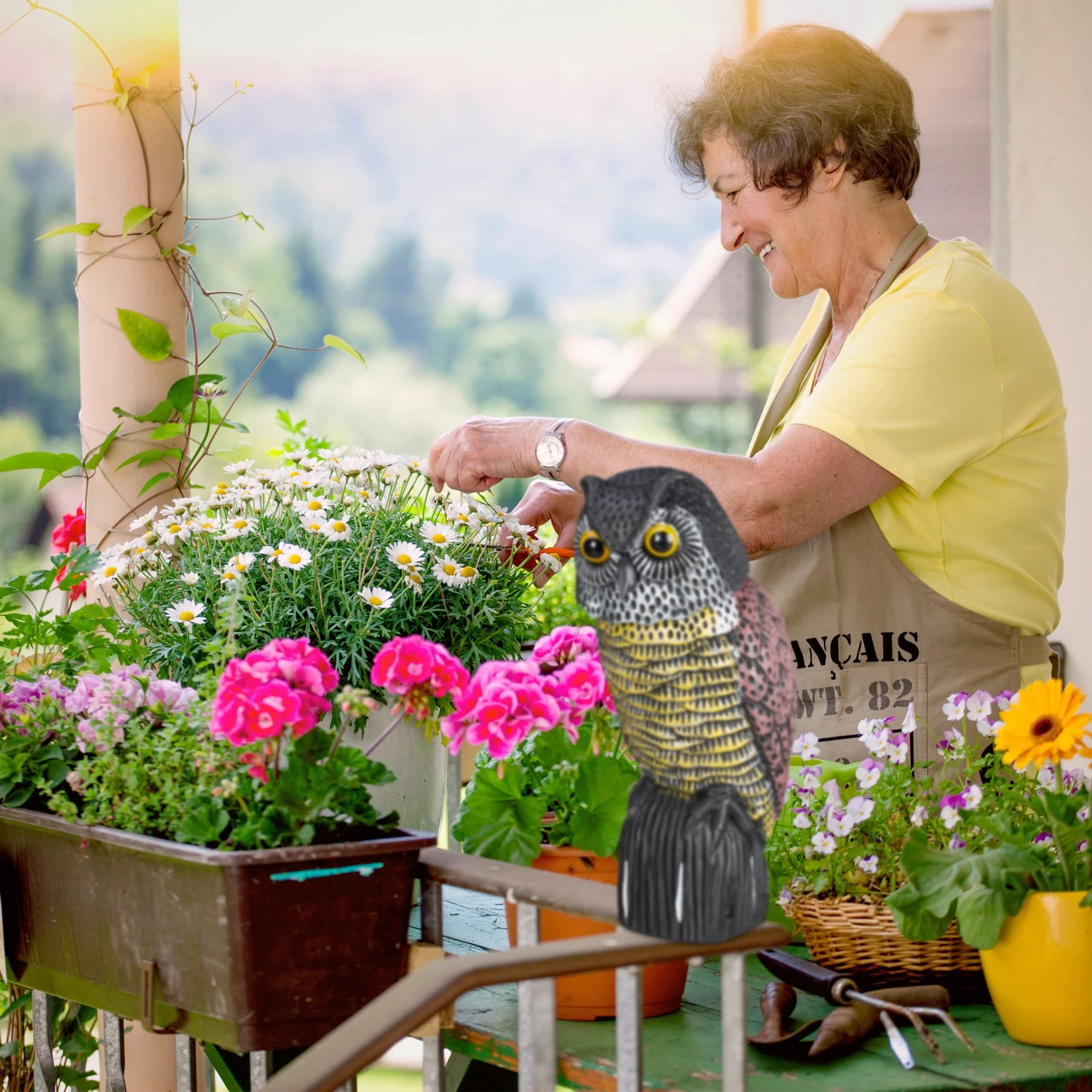 Vogelschreck Eule In Bunt 4 Vogelschreck Eule In Bunt – Bild 2