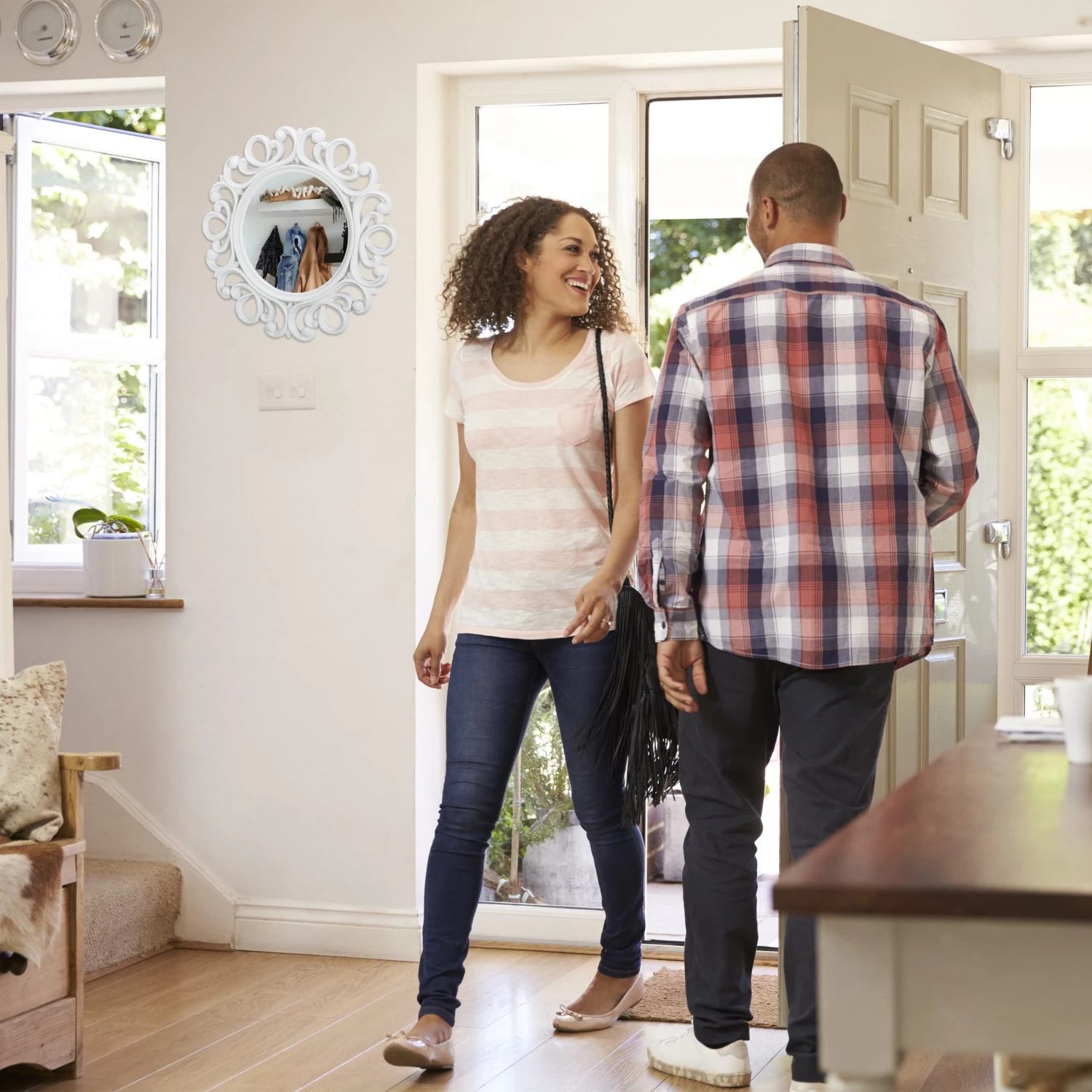 Wandspiegel In Weiß - Ø 50 Cm 4 Wandspiegel In Weiß - Ø 50 Cm – Bild 2