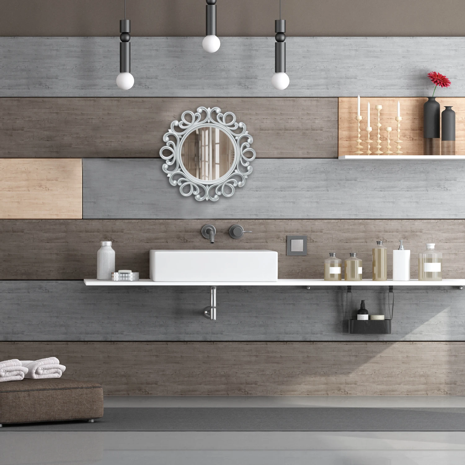 Wandspiegel In Weiß - Ø 50 Cm 5 Wandspiegel In Weiß - Ø 50 Cm – Bild 3