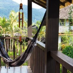 Windspiel "Spitzdach" In Braun - (B)14 X (H)68 X (T)7 Cm -Heimdekoration relaxdays windspiel spitzdach in braun b 14 x h 68 x t 7 cm 4