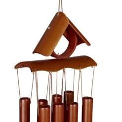 Windspiel "Spitzdach" In Braun - (B)14 X (H)68 X (T)7 Cm -Heimdekoration relaxdays windspiel spitzdach in braun b 14 x h 68 x t 7 cm 6