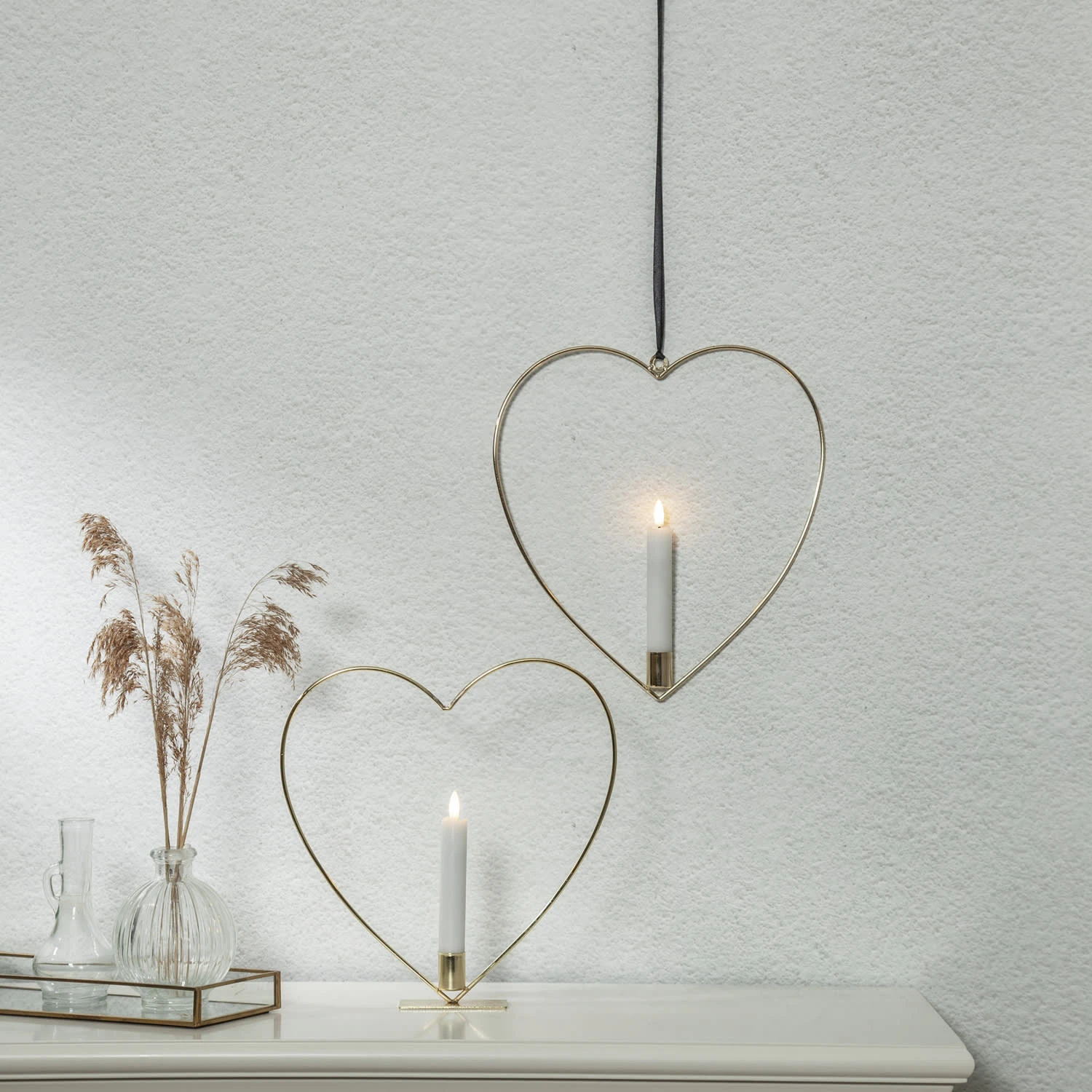 Star Trading Dekoherz Mit LED Stabkerze Hängender Kerzenhalter H: 28,5cm In Gold 6 Star Trading Dekoherz Mit LED Stabkerze Hängender Kerzenhalter H: 28,5cm In Gold – Bild 4