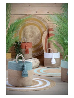 Aufbewahrungskorb "Maori" In Natur/ Gelb - (H)30 X Ø 30 Cm