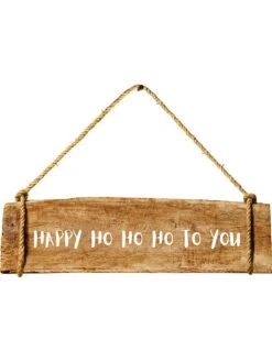 Dekoschild "Ho Ho Ho" In Natur - (L)50 X (B)20 Cm
