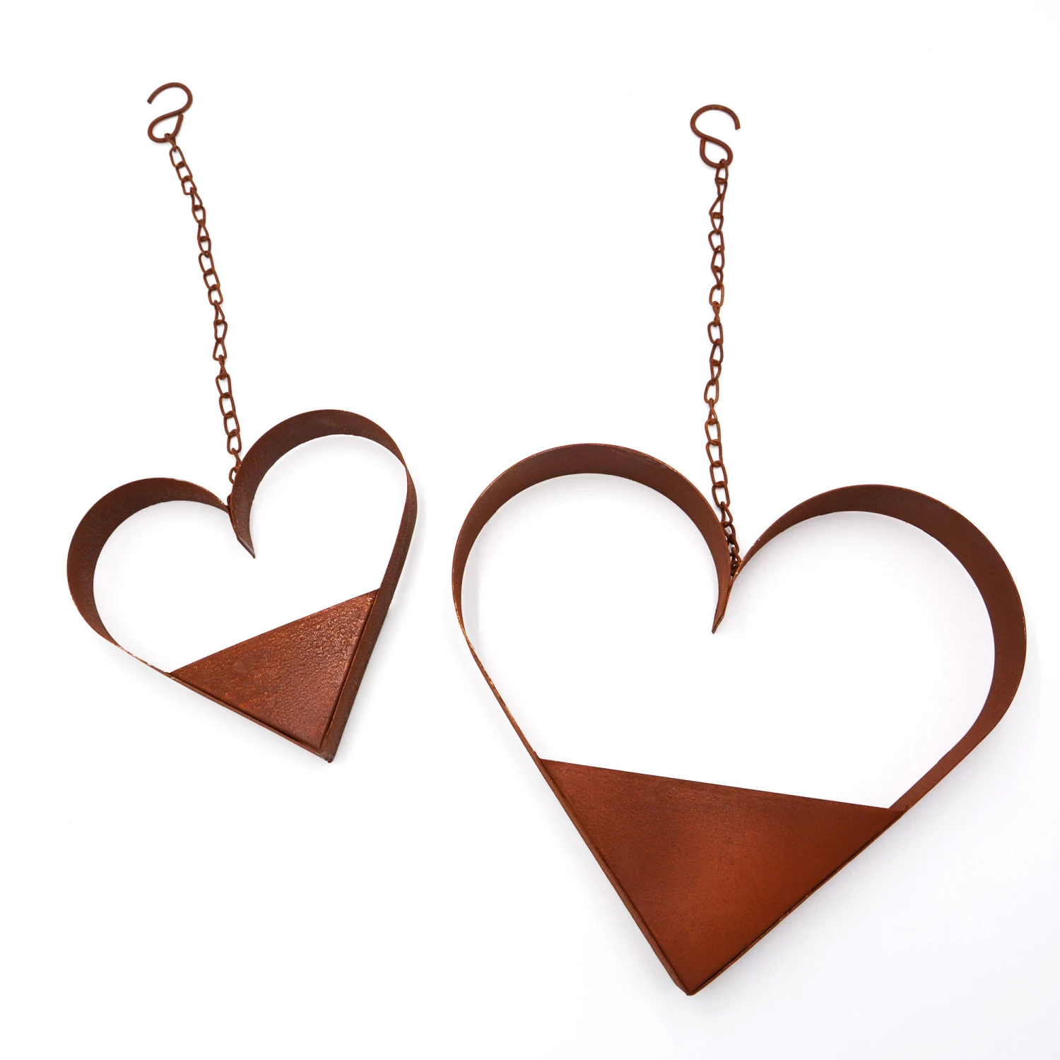 2er Set Deko Herzen Rost Bepflanzbar Zum Aufhängen In Braun 4 2er Set Deko Herzen Rost Bepflanzbar Zum Aufhängen In Braun – Bild 2