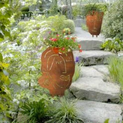 Gartenstecker Abstraktes Gesicht Frau Mit Pflanzschalenhalter In Silber 15 Gartenstecker Abstraktes Gesicht Frau Mit Pflanzschalenhalter In Silber -Heimdekoration unus gartenstecker abstraktes gesicht frau mit pflanzschalenhalter in silber 6