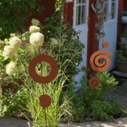 Gartenstecker Rost Stab Mit Kreisen In Braun -Heimdekoration unus gartenstecker rost stab mit kreisen in braun 6