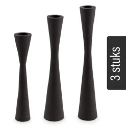 VTwonen Kerzenstaenders "Set/3 Metal Black" In Schwarz
