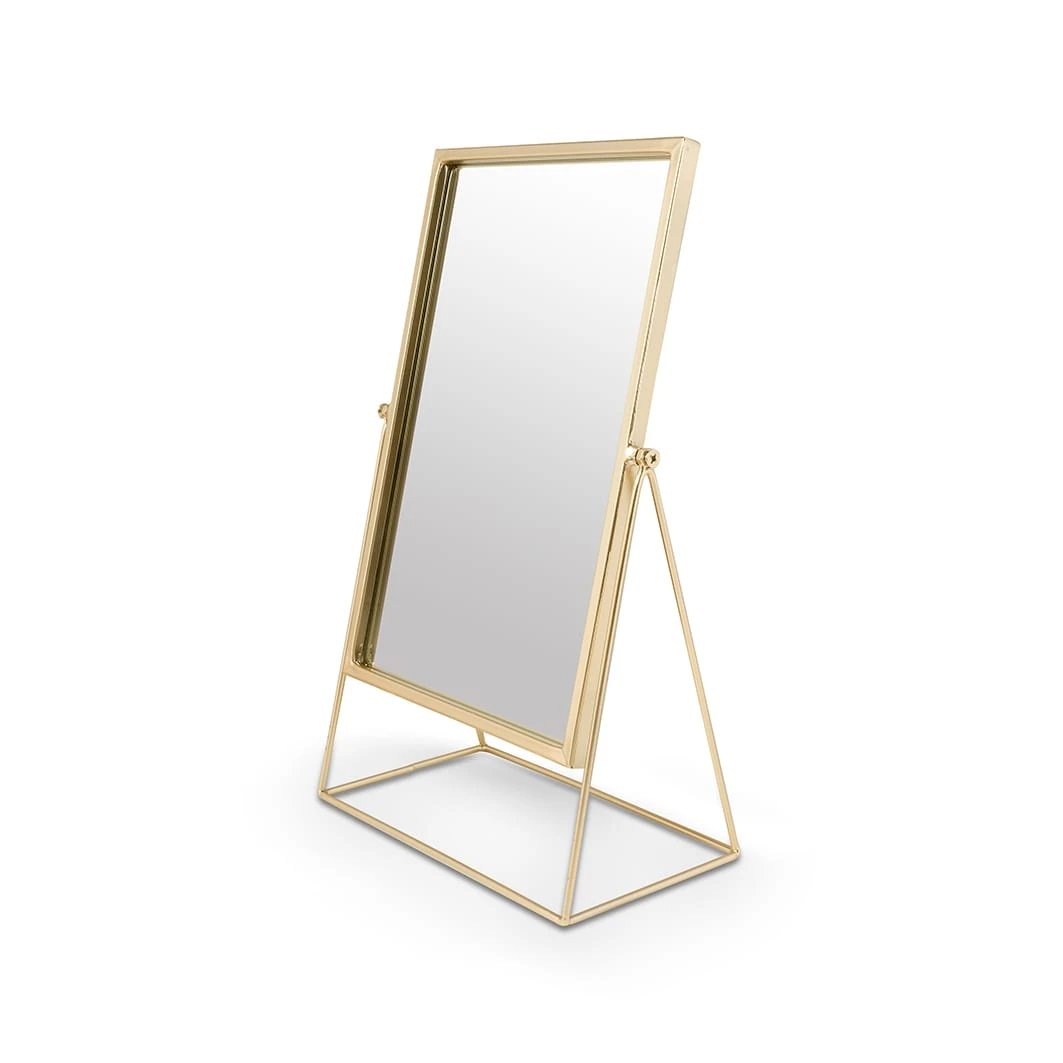 VTwonen Spiegel "Mirror Rectangular On Stand" In Goud - (L) 32 X (B) 56 X (H) 17cm 4 VTwonen Spiegel "Mirror Rectangular On Stand" In Goud - (L) 32 X (B) 56 X (H) 17cm – Bild 2
