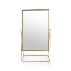 VTwonen Spiegel "Mirror Rectangular On Stand" In Goud - (L) 32 X (B) 56 X (H) 17cm