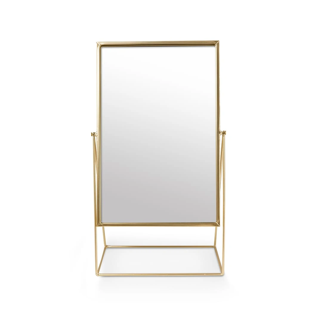 VTwonen Spiegel "Mirror Rectangular On Stand" In Goud - (L) 32 X (B) 56 X (H) 17cm 3 VTwonen Spiegel "Mirror Rectangular On Stand" In Goud - (L) 32 X (B) 56 X (H) 17cm