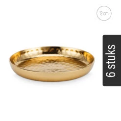 VTwonen Tablett "Set/6 Metal Gold 12cm" In Gold - 12cm