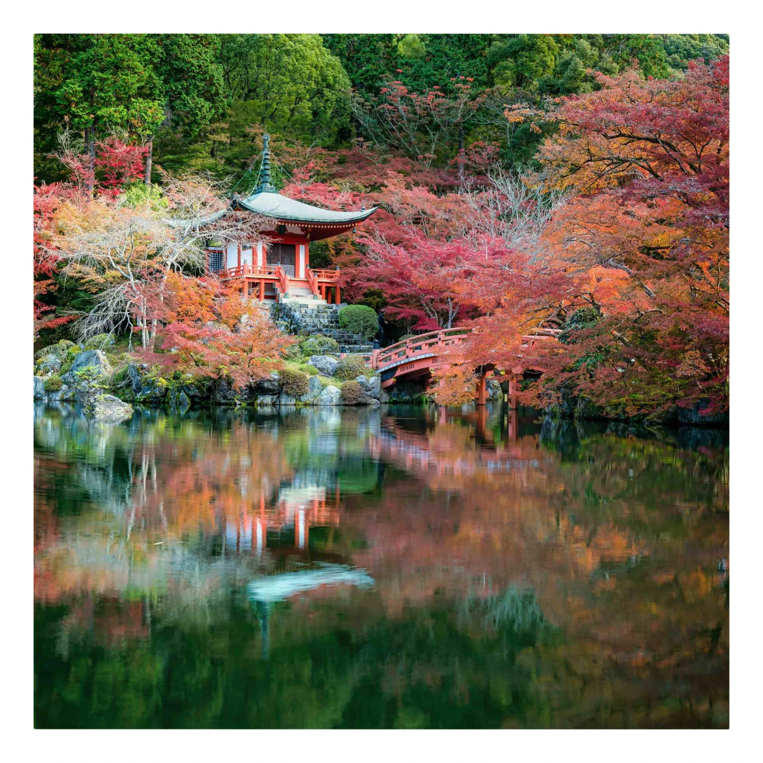 Leinwandbild - Daigo Ji Tempel Im Herbst In Rot 3 Leinwandbild - Daigo Ji Tempel Im Herbst In Rot