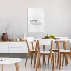 Leinwandbild - Definition Coffee Attitude In Weiß -Heimdekoration wallart leinwandbild definition coffee attitude in weiss 3