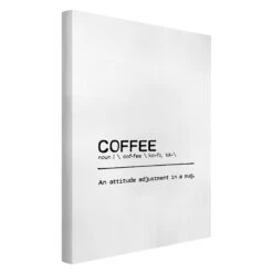 Leinwandbild - Definition Coffee Attitude In Weiß -Heimdekoration wallart leinwandbild definition coffee attitude in weiss 4