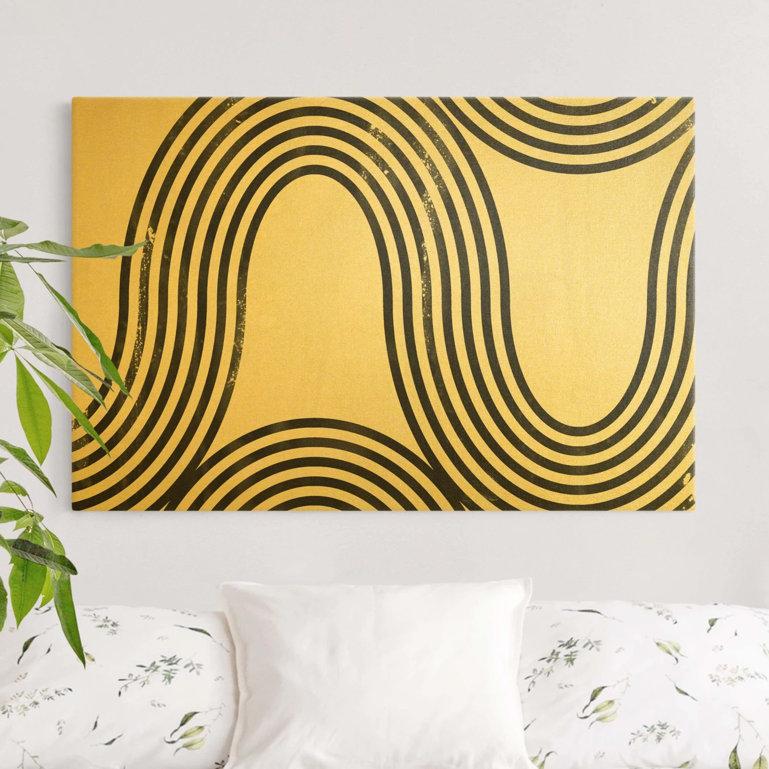 Leinwandbild Gold - Geometrische Wellen Schwarz Weiß I In Schwarz-Weiß 4 Leinwandbild Gold - Geometrische Wellen Schwarz Weiß I In Schwarz-Weiß – Bild 2