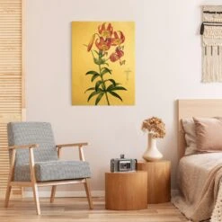 Leinwandbild Gold - Pierre Joseph Redouté - Türkenbundlilie In Pink -Heimdekoration wallart leinwandbild gold pierre joseph redoute turkenbundlilie in pink 3